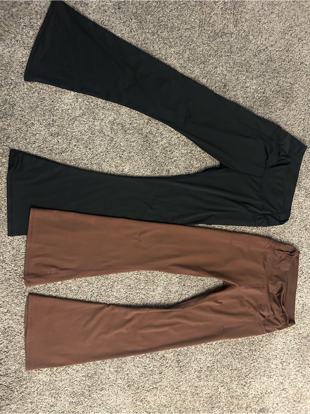SHEIN Boot Cut Flare Pants in Black & Brown